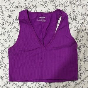 Garage Vivid Purple Ribbed Tank Top